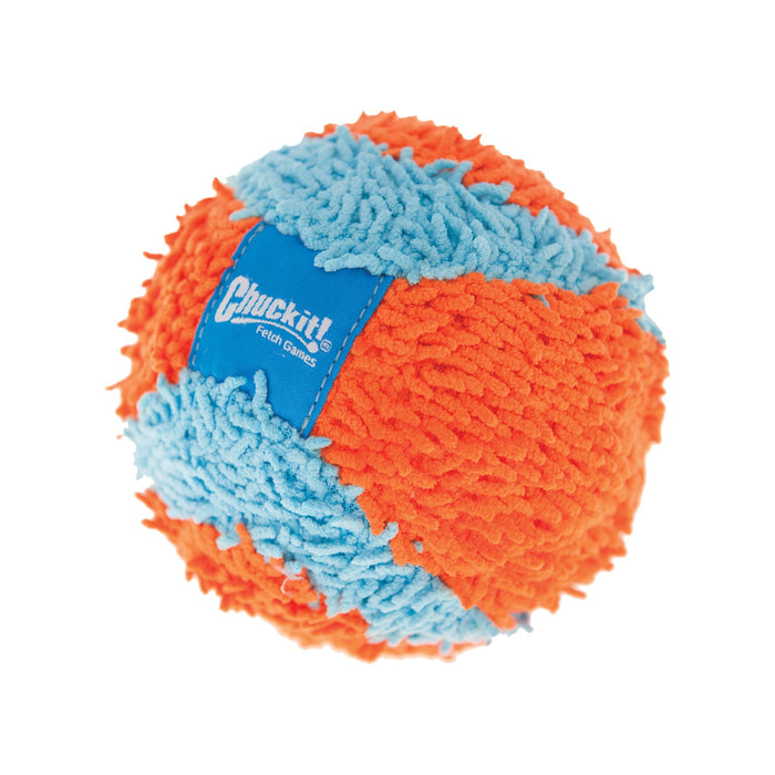 Chuckit! Indoor Bal: zachte oranje-blauwe chenille bal voor binnen, productfoto