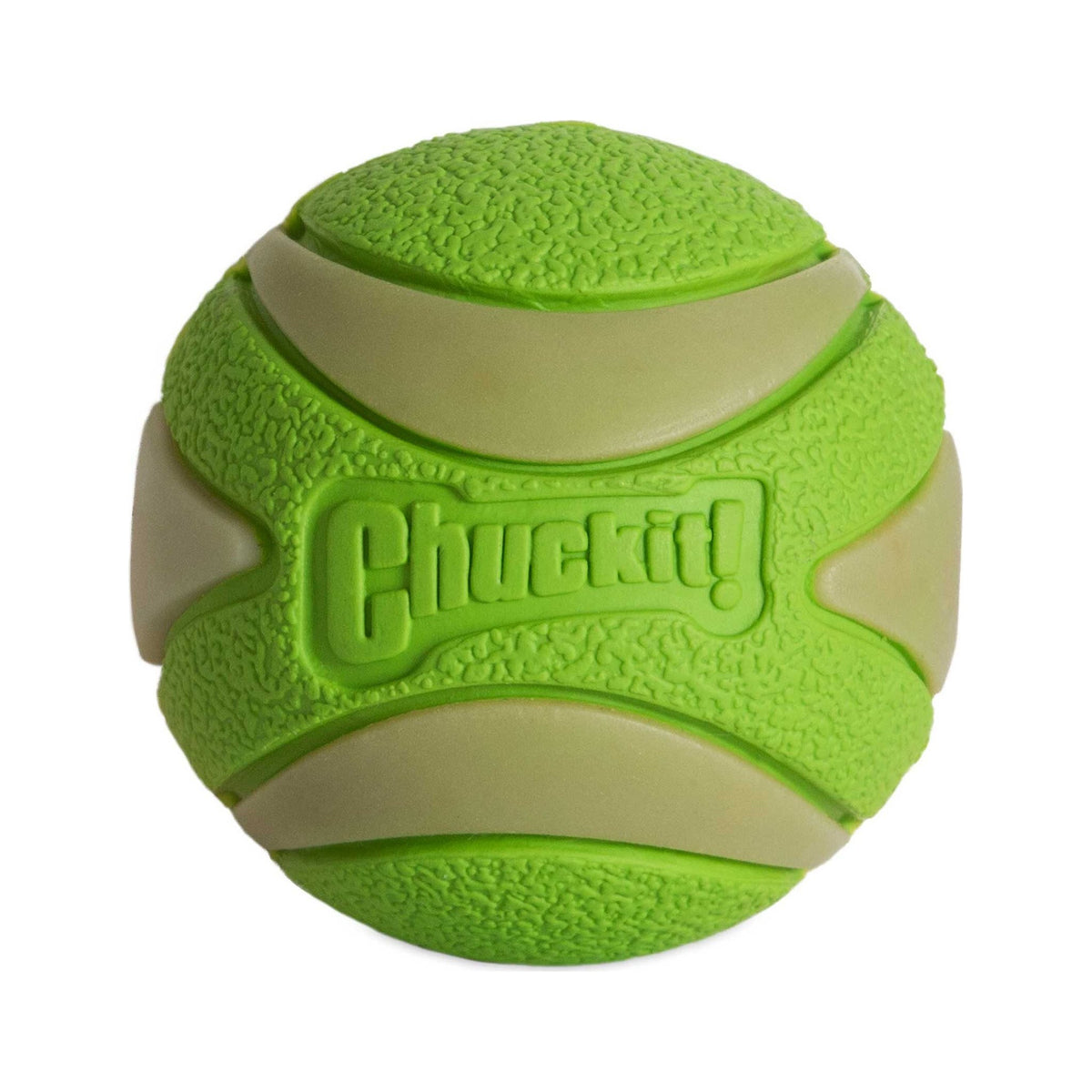 Chuckit! Max Glow Ultra Squeaker Bal, groene lichtgevende piepbal maat M, productfoto