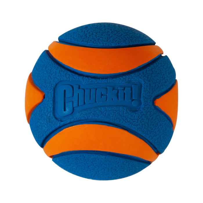 Chuckit! Ultra Squeaker Bal, blauw-oranje rubberen piepbal, productfoto