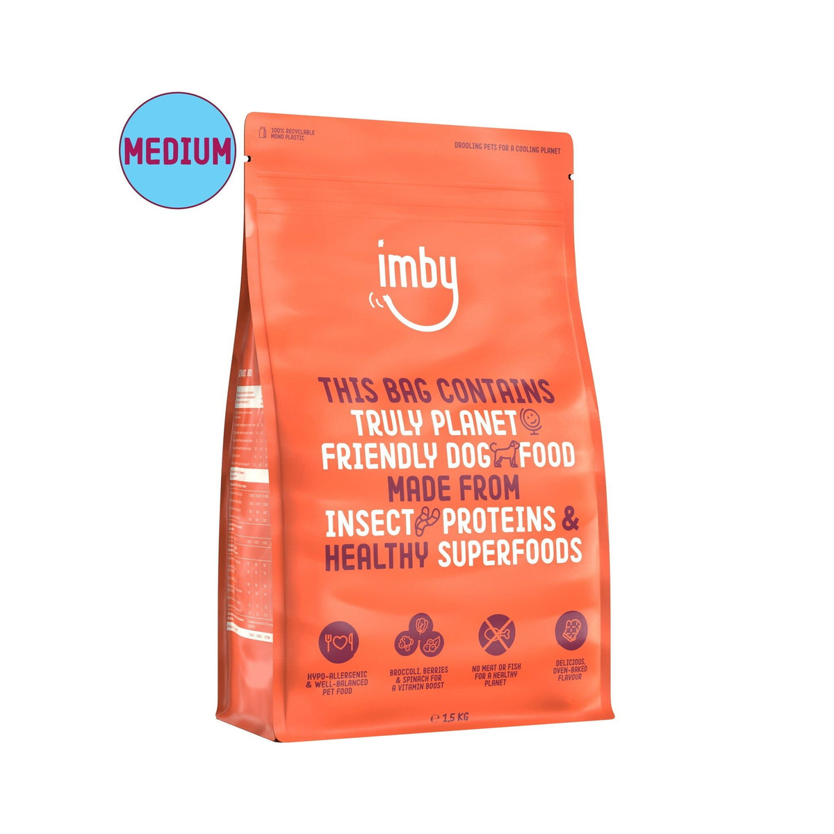 Imby Insecten Hondenbrokken Medium, zak van 1,5 kg, productfoto