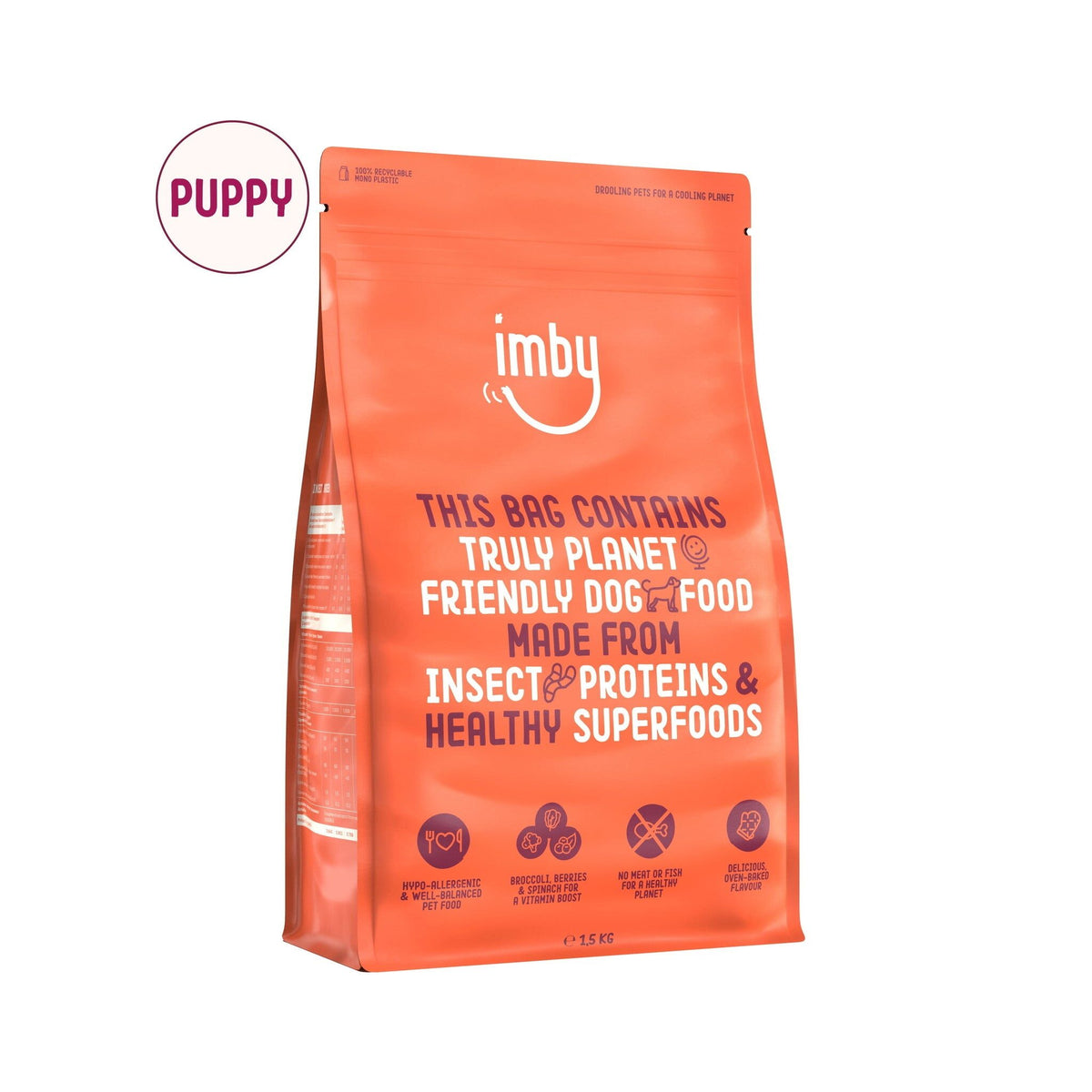 Imby Insecten Hondenbrokken Puppy, zak van 1,5 kg, productfoto