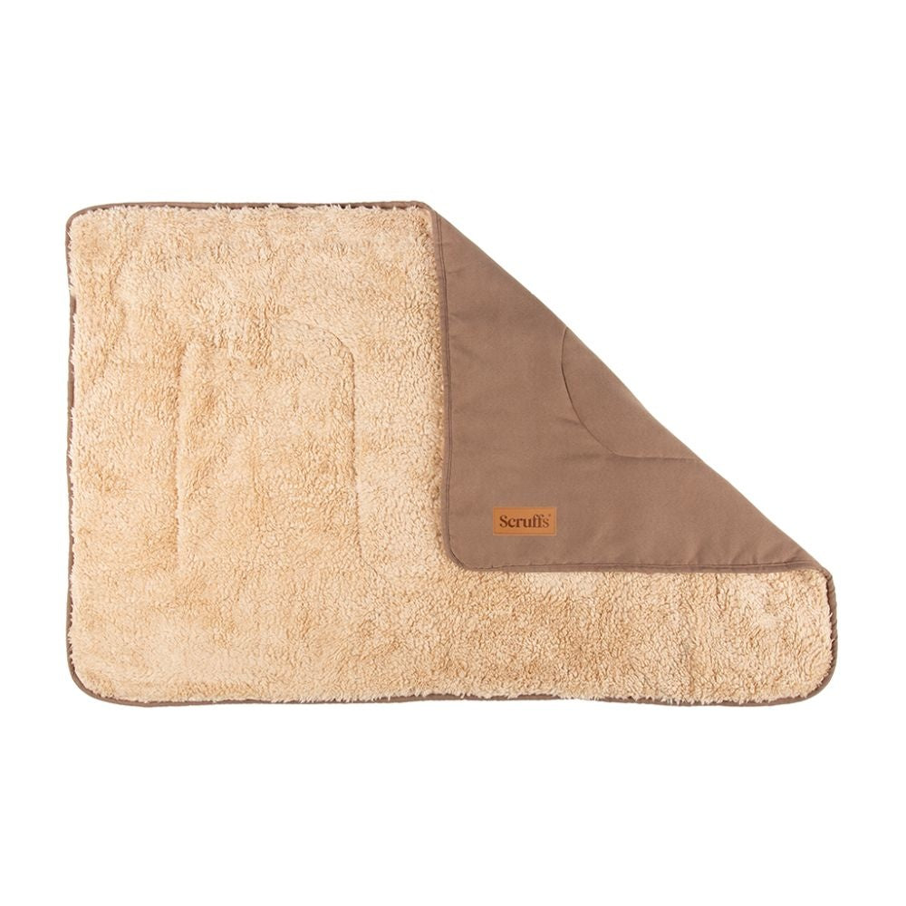 Scruffs Cosy Deken — productfoto op witte achtergrond, kleur caramelbruin