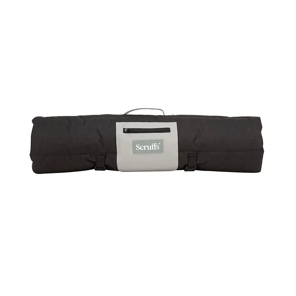 Scruffs Expedition Roll Up Reisbed — productfoto op witte achtergrond, kleur stormgrijs