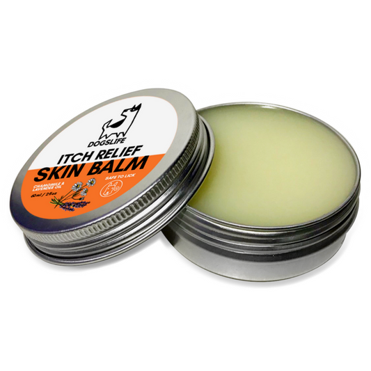 OurDogsLife Itch Relief Huidbalsem — productfoto op witte achtergrond