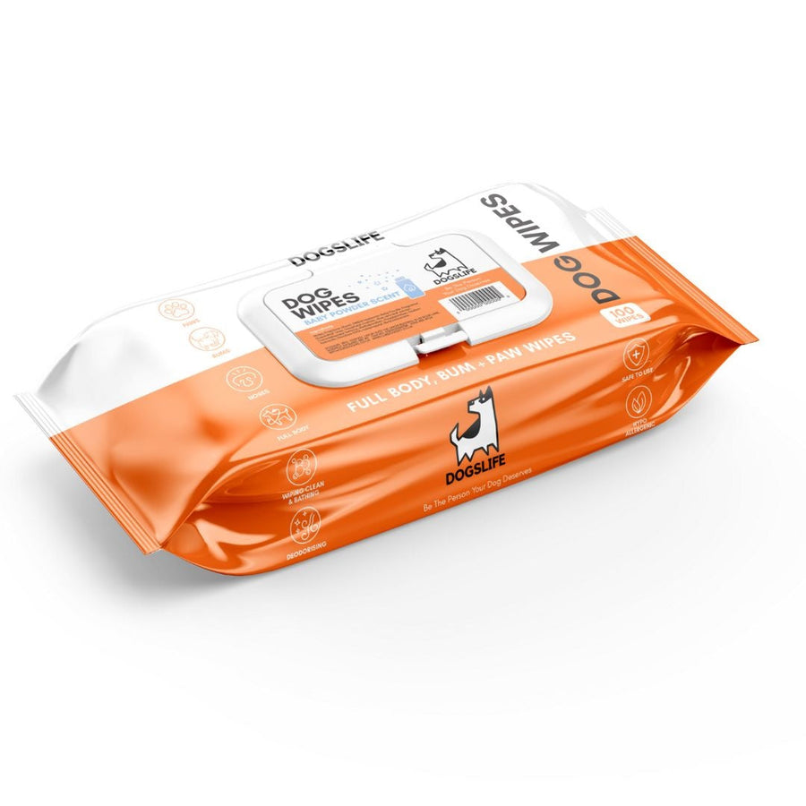 OurDogsLife Verzorgingsdoekjes — productfoto op witte achtergrond