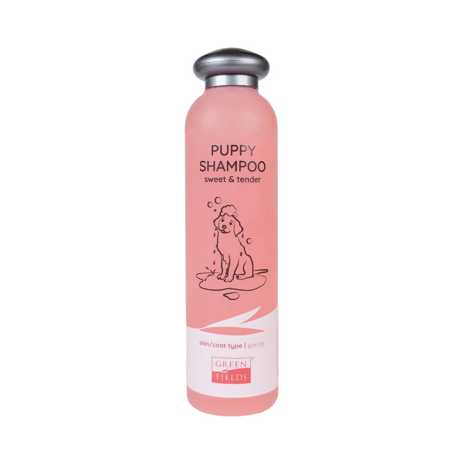 Greenfields Puppyshampoo — productfoto op witte achtergrond