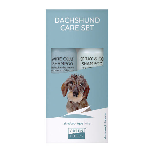 Greenfields Teckel Care Set — productfoto op witte achtergrond