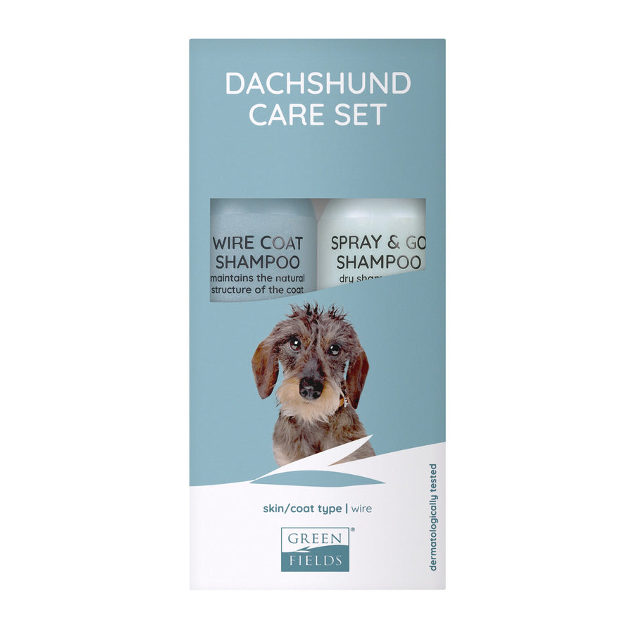 Greenfields Teckel Care Set — productfoto op witte achtergrond