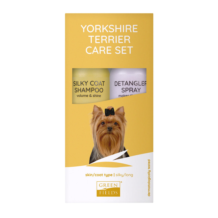 Greenfields Yorkshire Terriër Care Set — productfoto op witte achtergrond