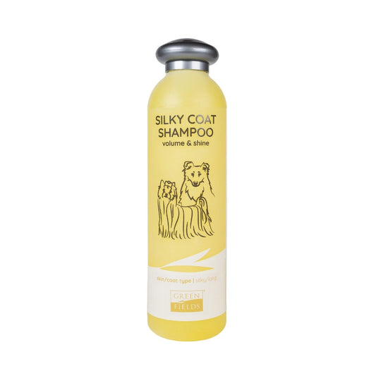 Greenfields Shampoo Silky Coat — productfoto op witte achtergrond