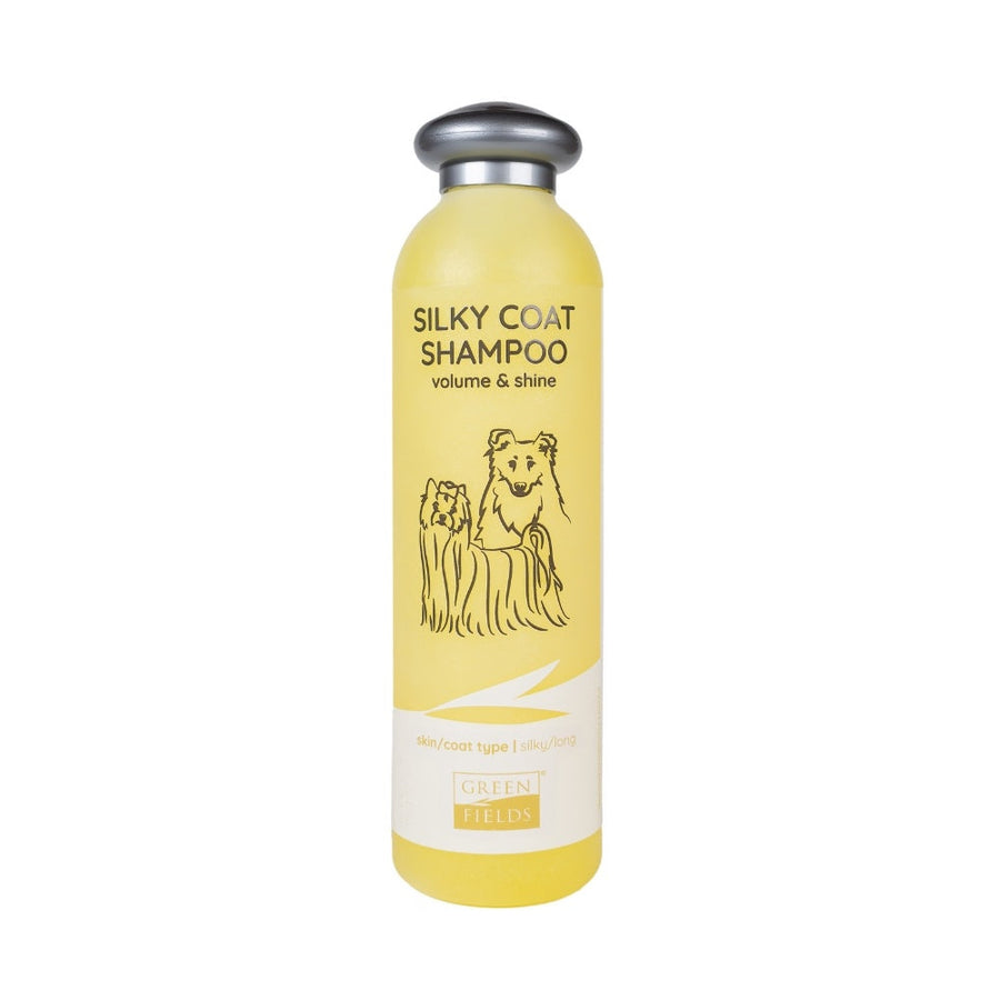 Greenfields Shampoo Silky Coat — productfoto op witte achtergrond
