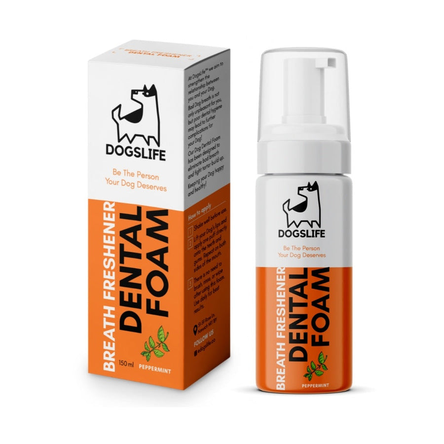 OurDogsLife Dental Foam — productfoto op witte achtergrond