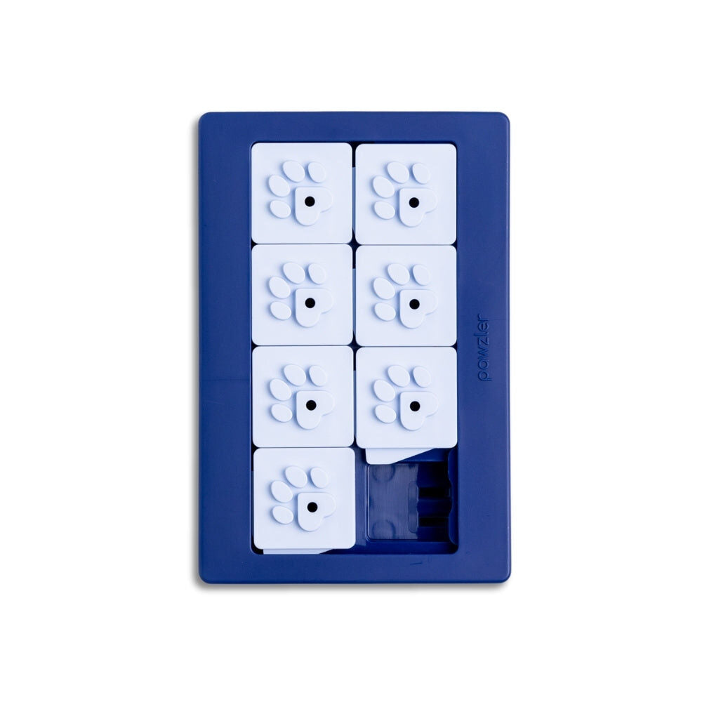 Pawzler Louvre puzzelstuk, donkerblauw met acht schuifdekseltjes, productfoto