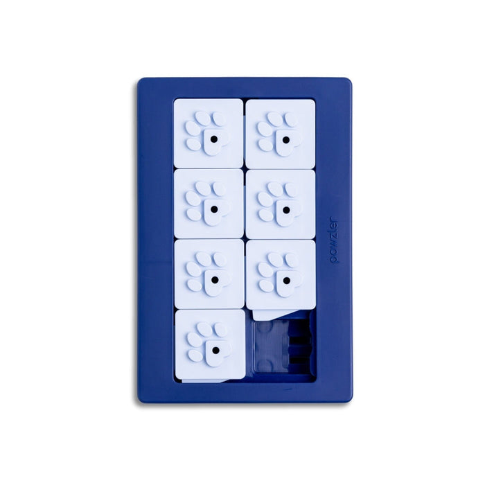 Pawzler Louvre puzzelstuk, donkerblauw met acht schuifdekseltjes, productfoto