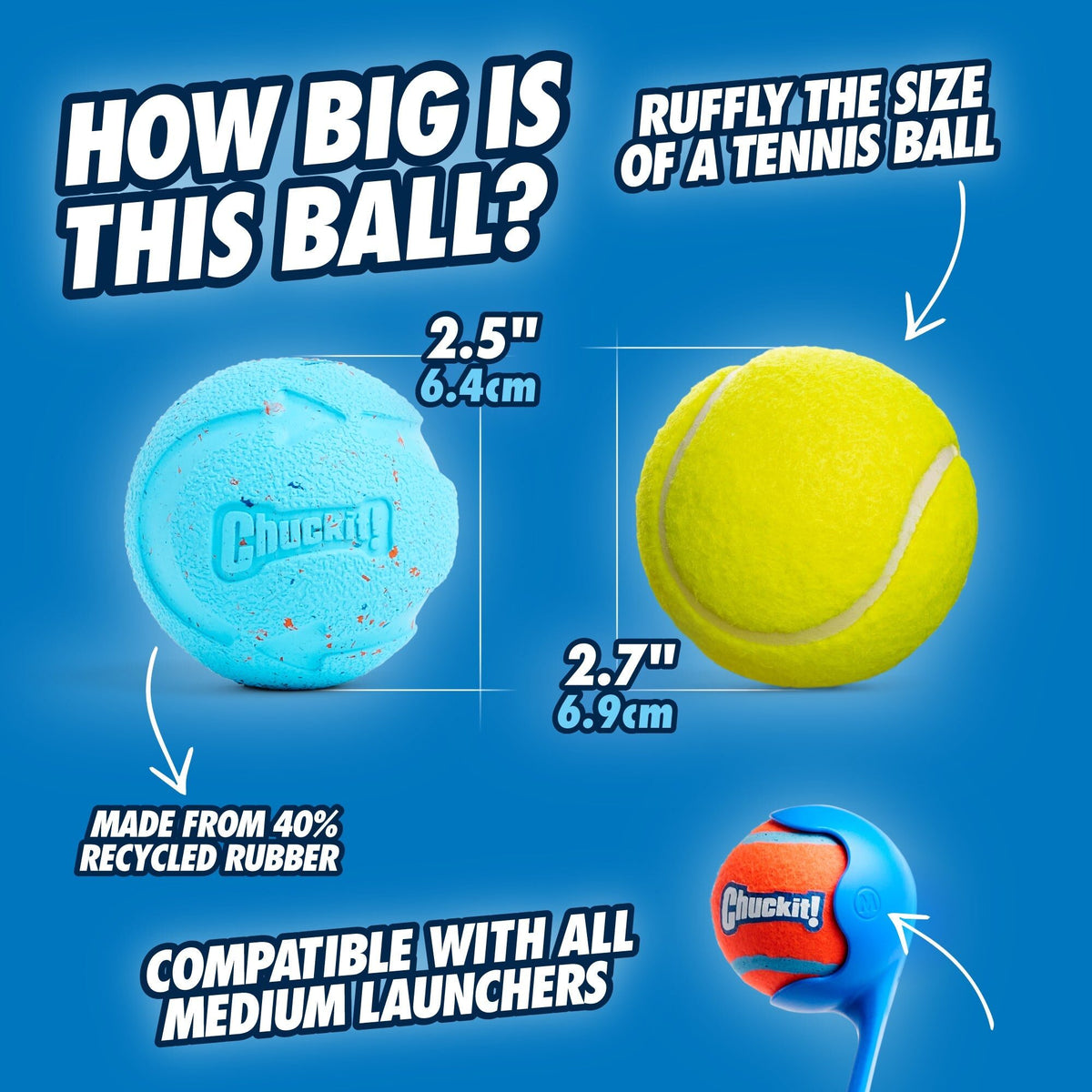 Chuckit! Rebounce Bal van 6,4 cm, ongeveer zo groot als een tennisbal (Engelstalig)