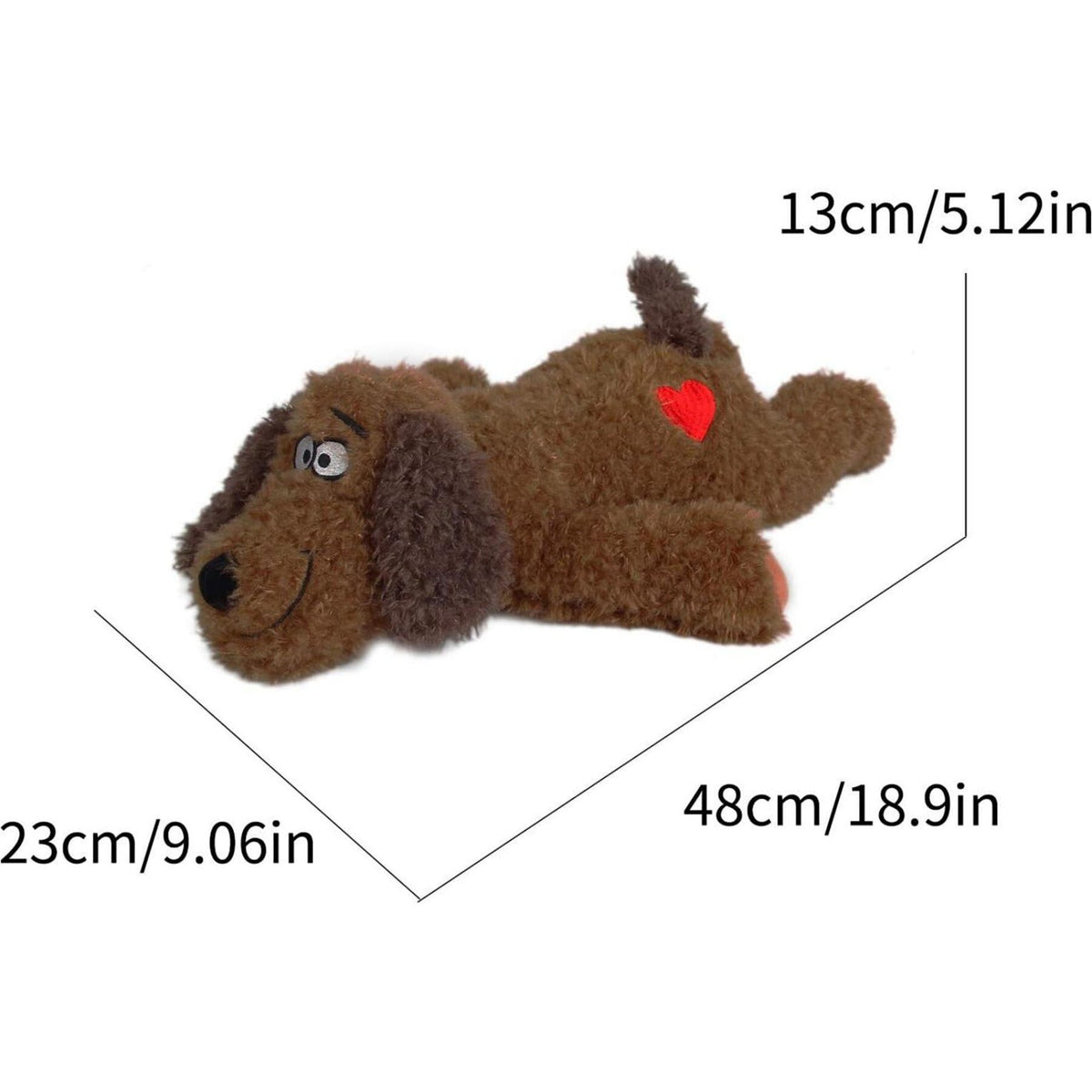Afmetingen AFP Calm Paws knuffel: 48 x 23 x 13 cm