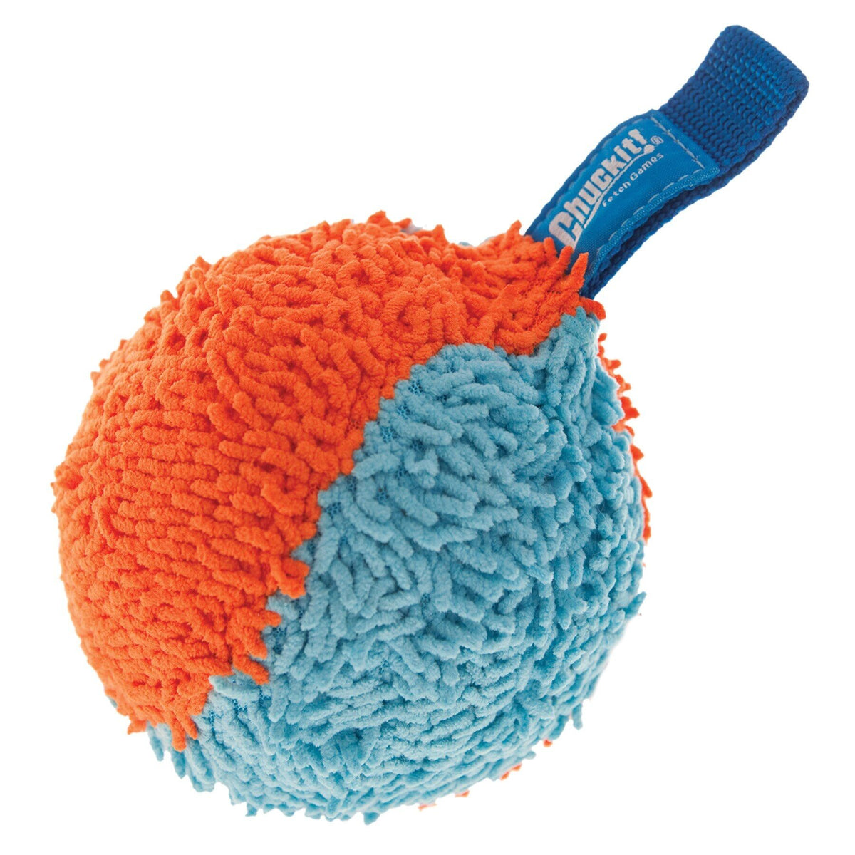 Chuckit! Indoor Shaker schuin van opzij, met de handlus