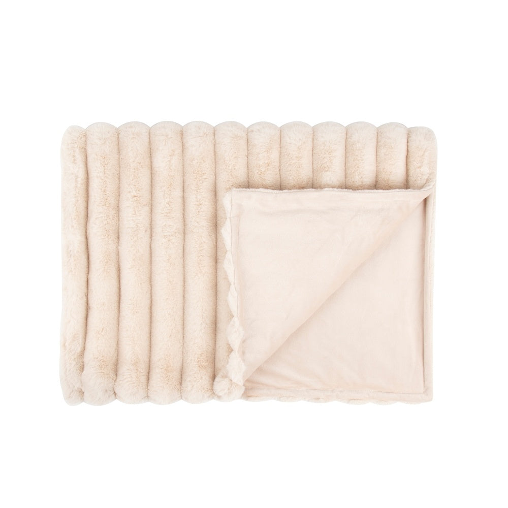 Scruffs Aspen Deken — product- en sfeerfoto 3, kleur crème