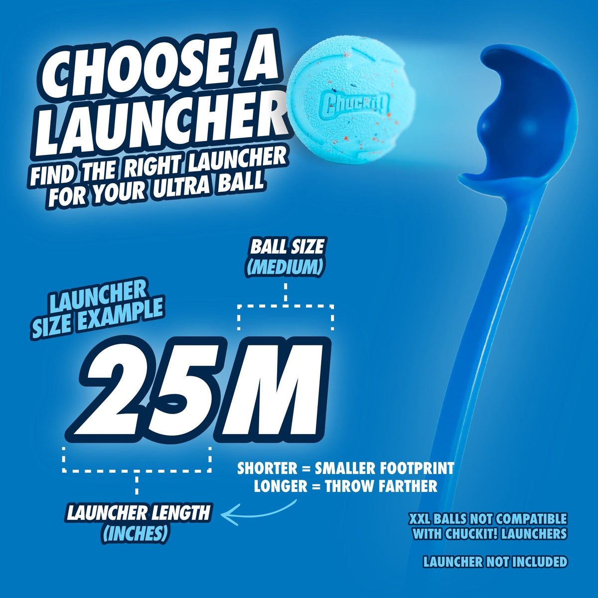 Chuckit! Rebounce Bal past in ballenwerpers voor M-ballen, zoals de 25M (Engelstalig)