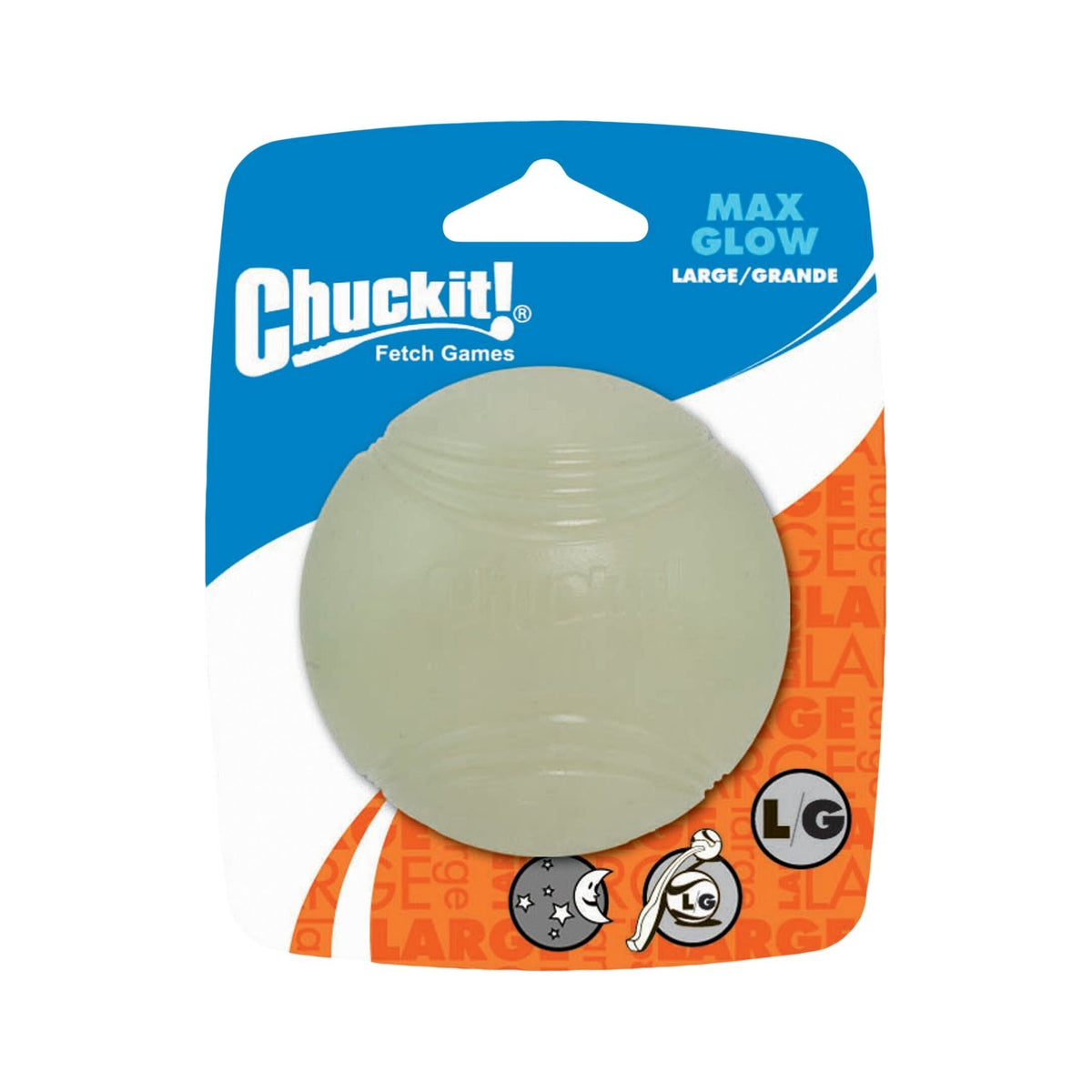 Chuckit! Max Glow lichtgevende bal maat L, verpakking met 1 bal