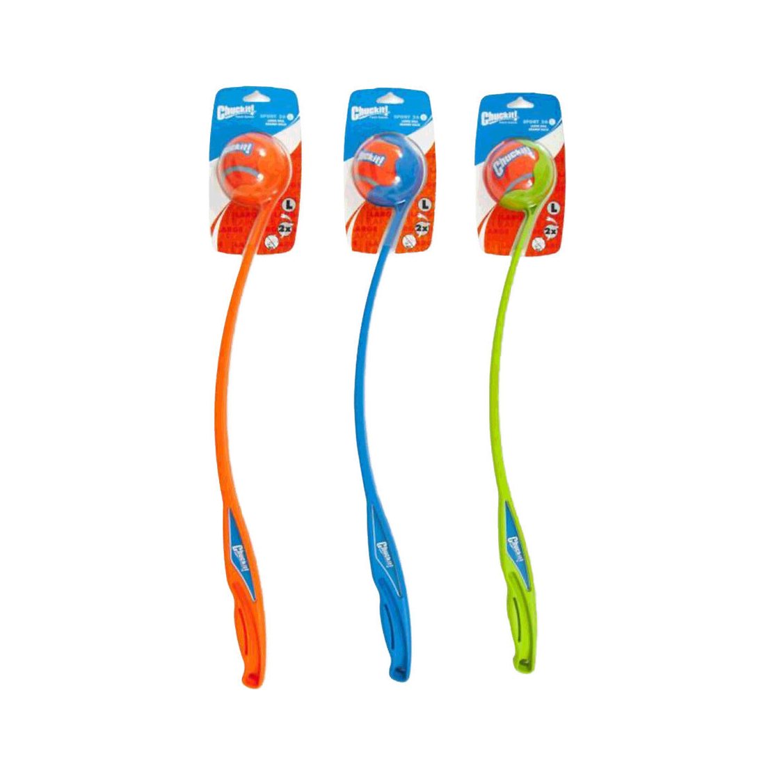 Chuckit! Sport ballenwerper 66 cm voor L-ballen, met ballen, in verschillende kleuren
