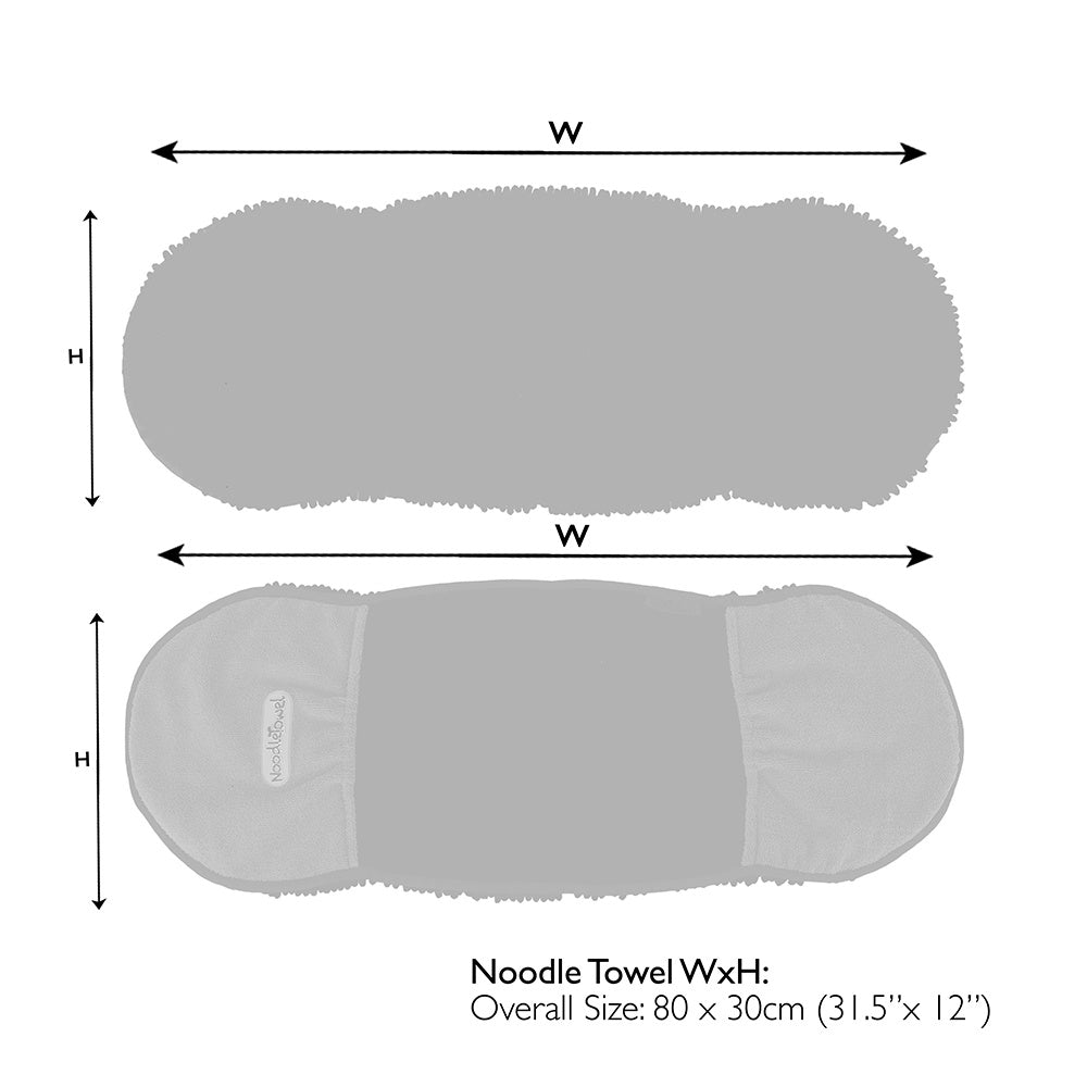 Scruffs Noodle Droogdoek — maattabel
